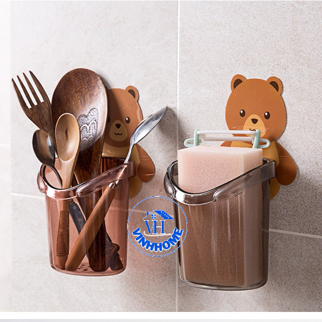 Cốc Gấu Đựng Bàn Chải Và Kem Đánh Răng Hình Gấu Dễ Thương