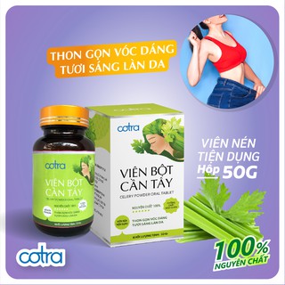 Viên bột cần tây mật ong sấy lạnh nguyên chất Cotra(Hộp 50g, 80g) giúp giảm cân, trắng da, detox cơ thể-CRICKET