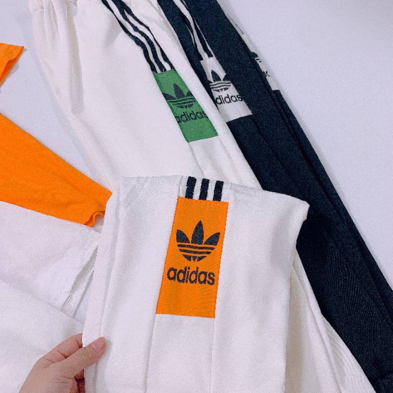 BỘ COTTON ADIDAS QUẦN DÀI ÁO CỘC 3 sọc