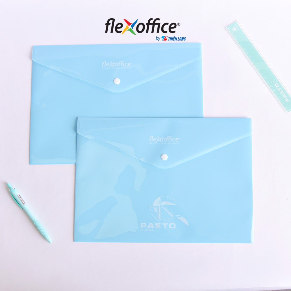 Combo 5 Bìa nút Pazto màu Pastel A4 Thiên Long Flexoffice FO-CBF009