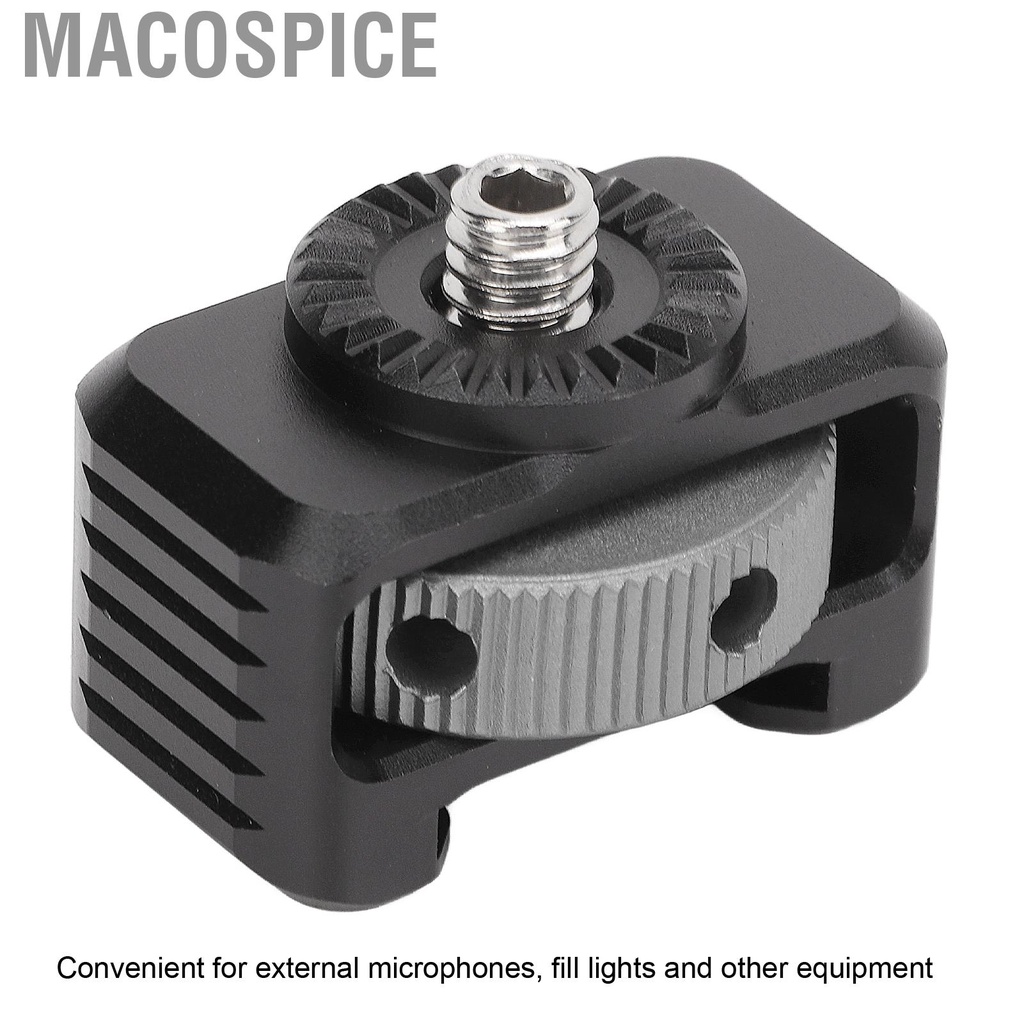 Macospice Cold Shoe Extension Bracket Mount with 1/4 Inch Screw Hole Arri Tooth