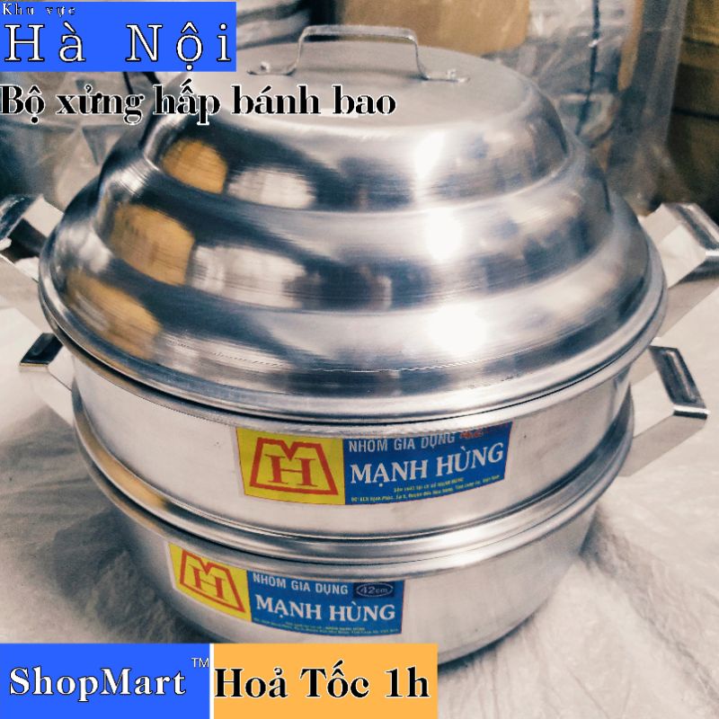 Bộ xửng hấp nhôm Mạnh Hùng đủ size chuyên hấp bánh bao, hải sản và thực phẩm