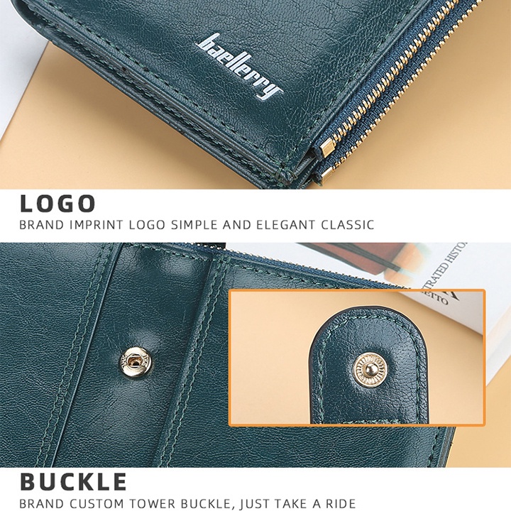 Ví Nữ Dáng Dài Cầm Tay Cao Cấp Baellerry Nhiều Ngăn Thời Trang Đựng Tiền Có Cúc Bấm