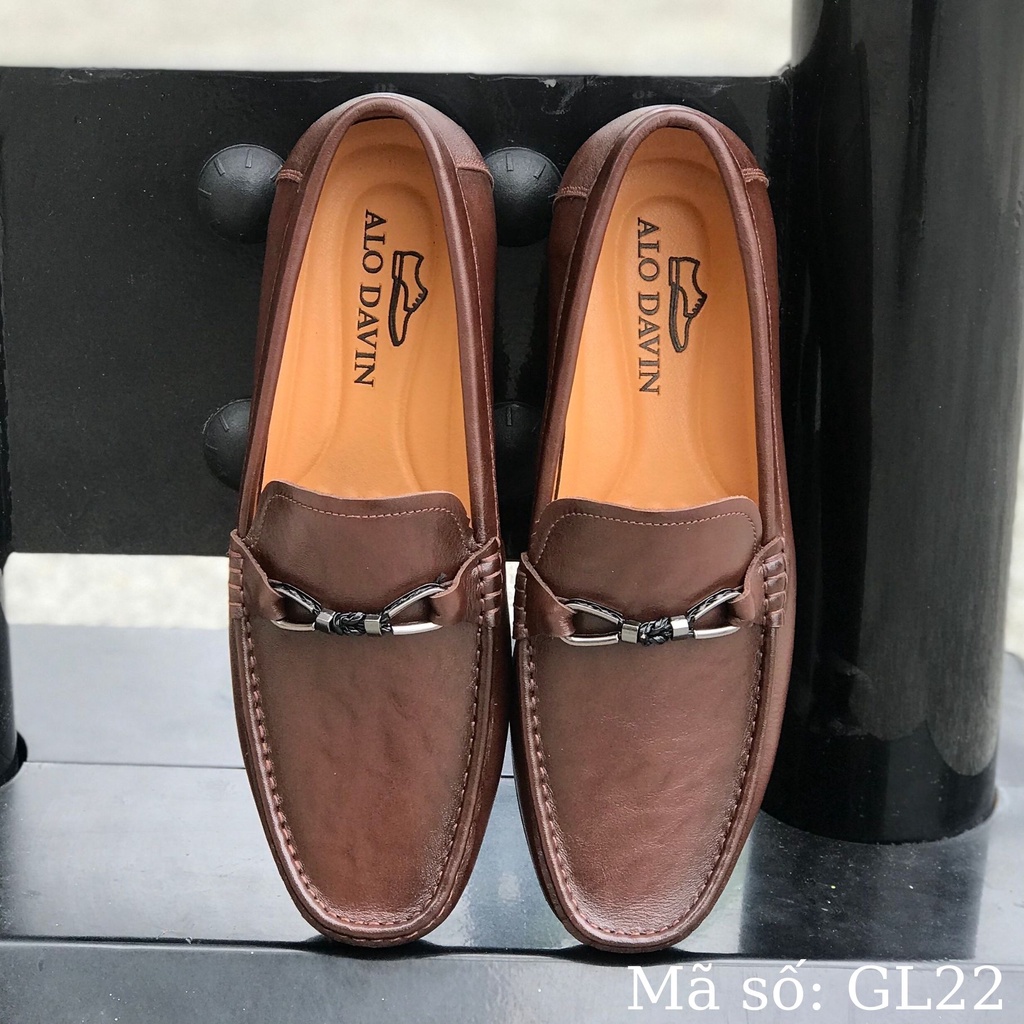 Giày lười nam Alo Davin Da Bò Cao Cấp GL22