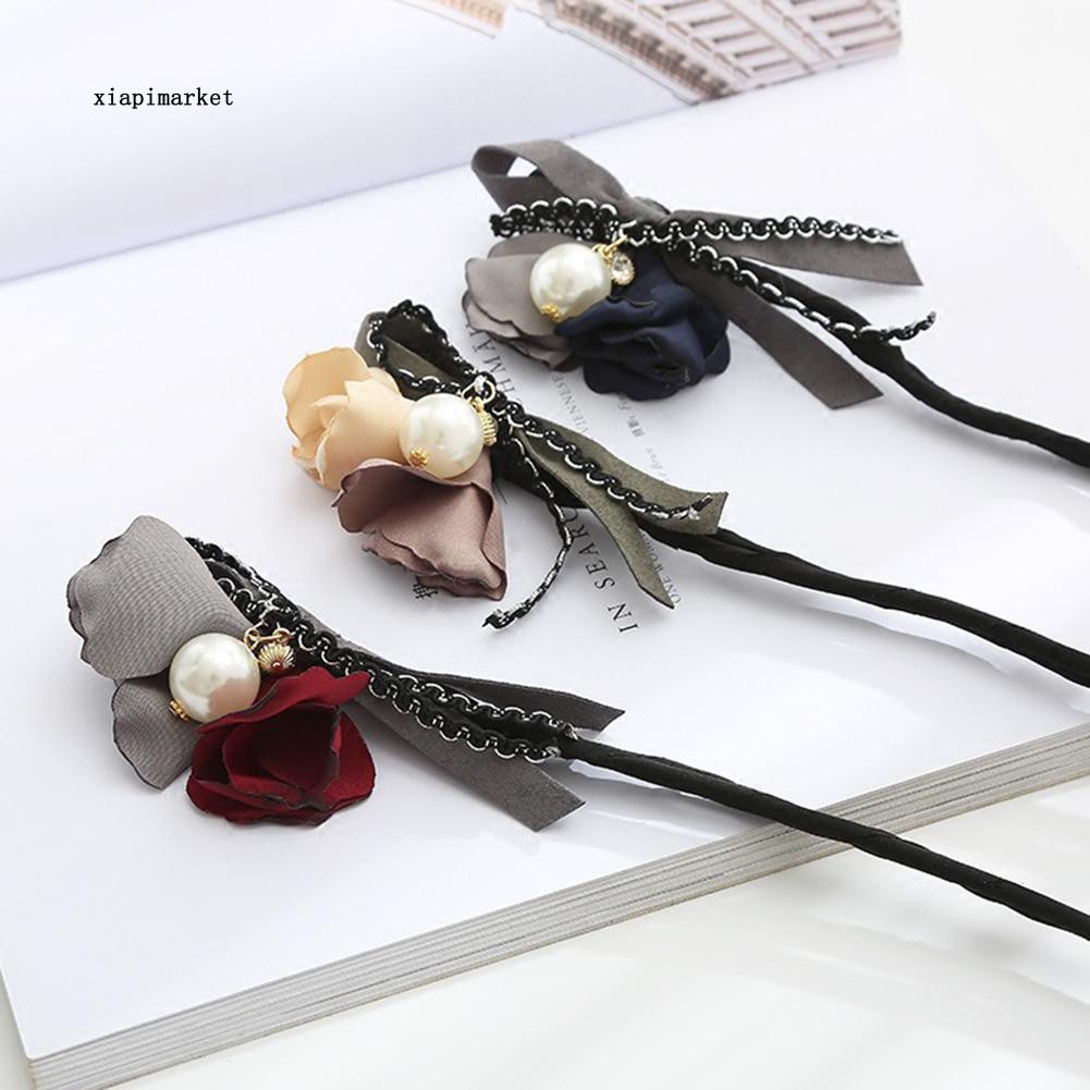 Dụng Cụ Búi Tóc Hình Bánh Donut Và Hoa Đính Ngọc Trai Giả Thời Trang Cho Nữ