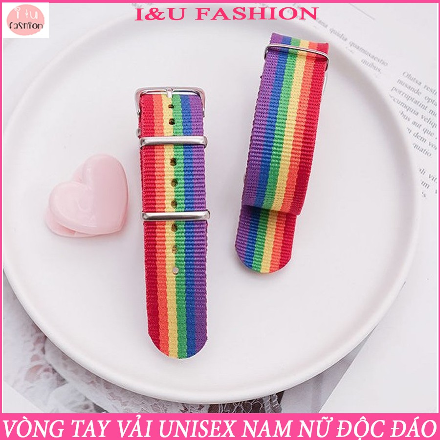 Vòng tay Nam Nữ , vòng tay đôi , vòng tay nhóm lục sắc chất liệu vải vô cùng độc đáo và nổi bật ,có thể điều chỉnh VT-30