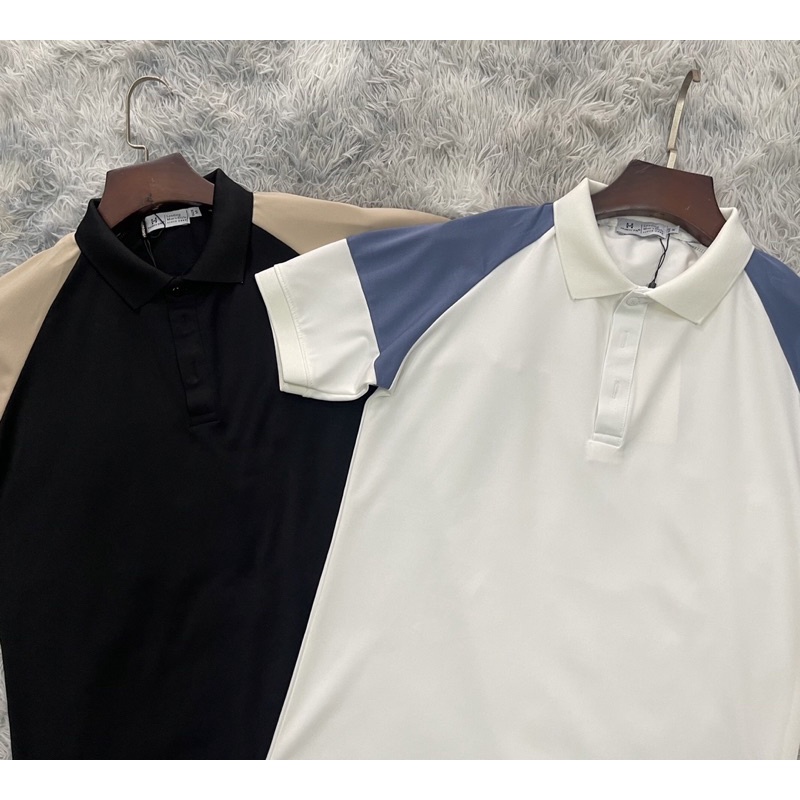 Áo polo thời trang nam có họa tiết phối mầu, Áo cộc tay có cổ phong cách hàn quốc btshop từ 45 đến 75 kg