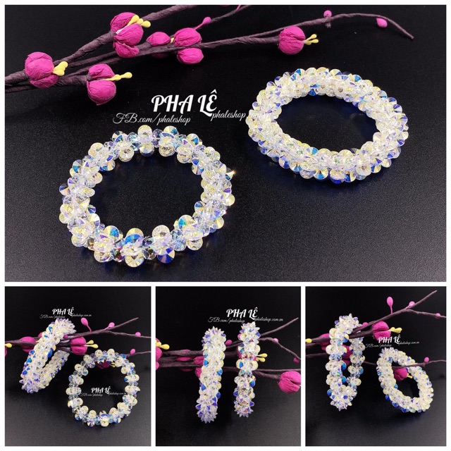 Vòng Tay Pha Lê Hoa Sao - Tròn Dẹp S08mm Được Thiết Kế Từ Pha Lê Swarovski