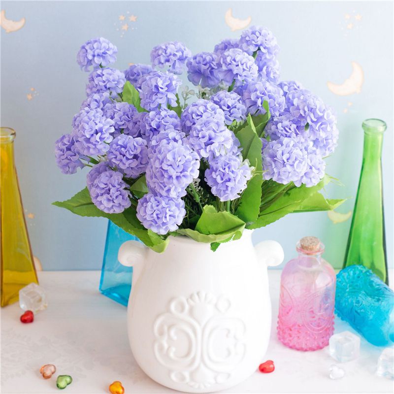 Bó 9 Bông Cẩm Chướng Giả Bằng Lụa Dùng Trang Trí Tiệc Cưới