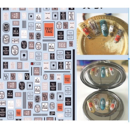 sticker chữ trang trí nail