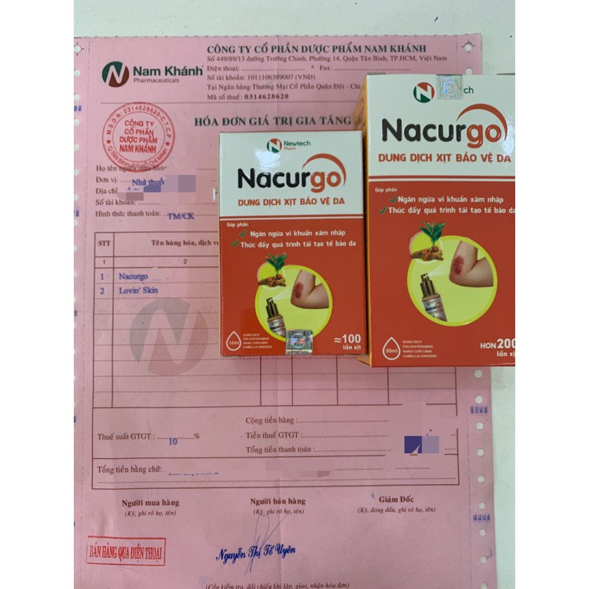 🔹 Dung Dịch Xịt Vết Thương Nacurgo