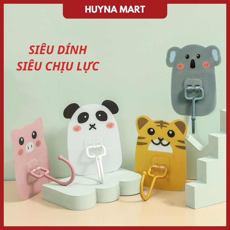 Móc Treo Dán Tường Cute Hình Thú Chất liệu Kim Loại Siêu Dính Siêu Chắc Chắn Huyna Mart MT10