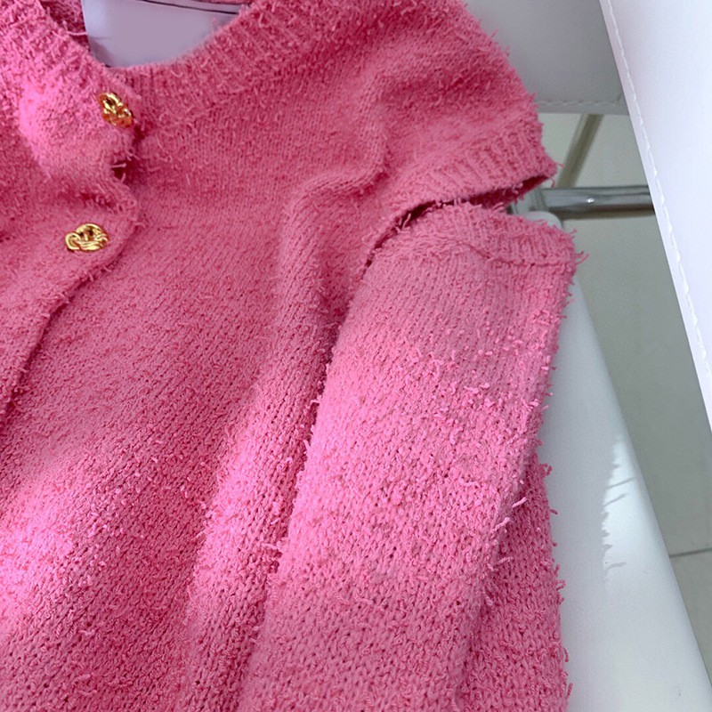 Rose blackpink Áo Khoác Cardigan Dệt Kim Tay Dài In Chữ Blackpink Thời Trang Cho Nữ