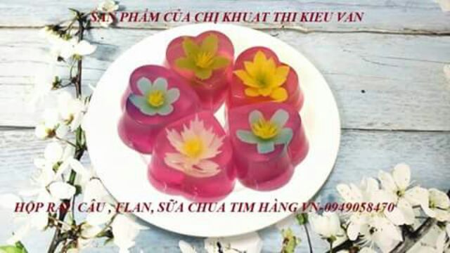 50 Hộp Flan, cốc caramel , thạch rau câu, sữa chua trái tim hàng Vĩnh Trường