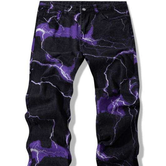 Quần Jeans Dài Nhuộm Màu Y2K Vintage Harajuku Cho Nam Nữ