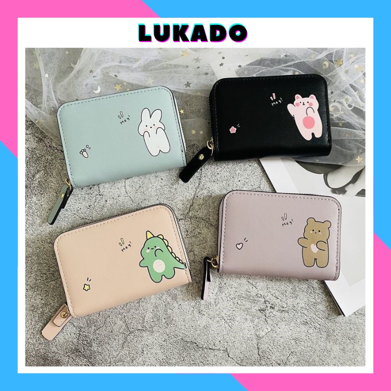 Ví nữ đựng thẻ mini bỏ túi nhỏ gọn giá rẻ phong cách Hàn Quốc nhiều ngăn dễ thương LUKADO VN35