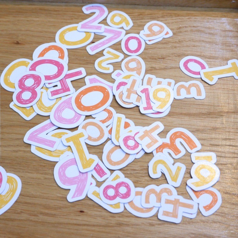 SỐ THỨ TỰ Sticker die-cut - Sticker cắt rời - Nguyên vật liệu làm Scrapbook Handmade