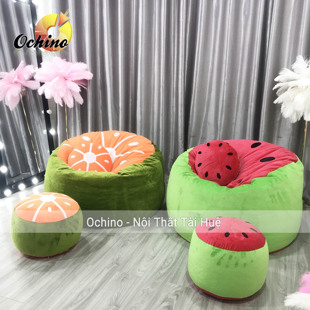 Ghế Lười Hạt Xốp Hình Thú SIZE M 2 Lớp Có Khoá Kéo Tiện Lợi KÈM HẠT XỐP