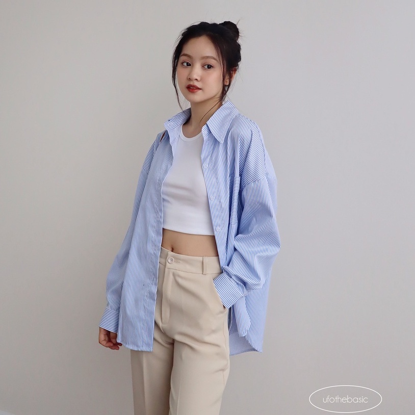 [Mã SKAMFSW175 giảm 10K đơn 50K] Áo sơ mi dài tay vải thô mềm - Poplin Shirt - ufo.thebasic | BigBuy360 - bigbuy360.vn