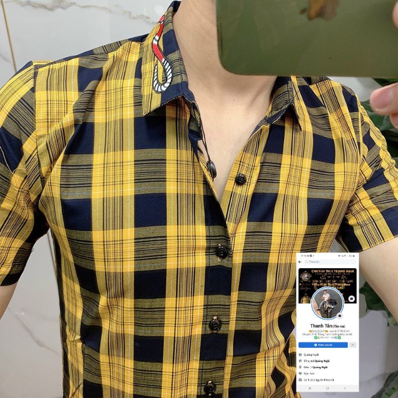 Áo sơ mi nam ngắn tay BBR loang màu kẻ sọc caro nhiều màu ,chất liệu cotton thoáng mát, không nhăn, không bai xù | BigBuy360 - bigbuy360.vn