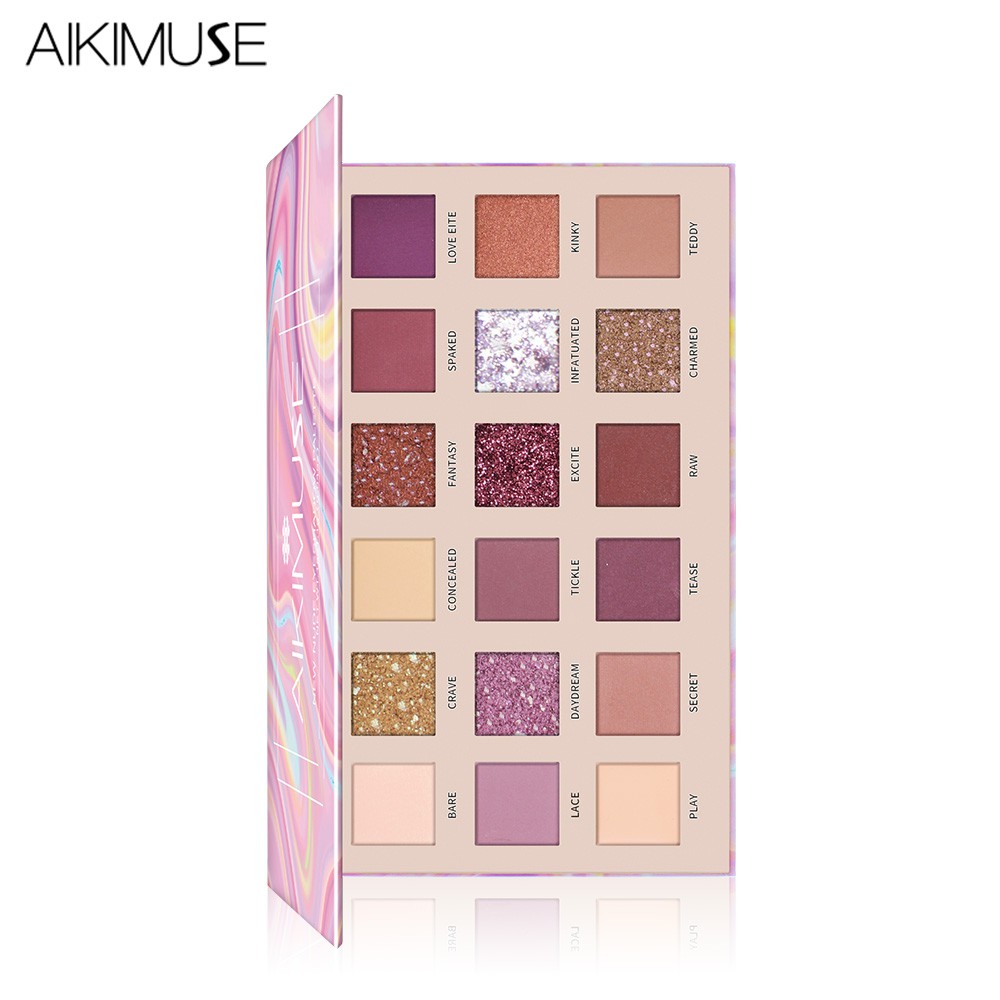 Bảng phấn mắt AIKIMUSE gồm 18 màu nude/nhũ/lì thời trang 180g