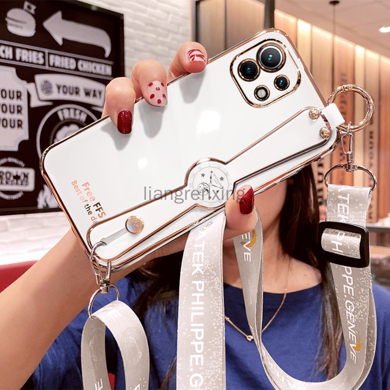 Ốp Điện Thoại Mềm Đính Đá Có Dây Đeo Cổ Cho xiaomi mi 11 lite xiaomi 11t xiaomi 11 lite 5g ne xiaomi 11t pro