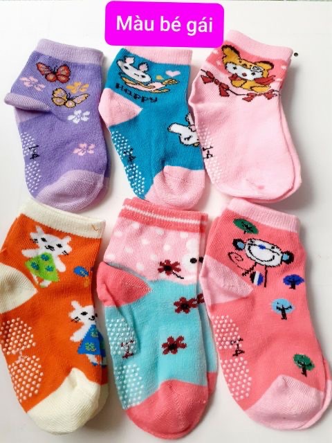 Vớ cotton hình thú chống trượt cho bé trai/bé gái