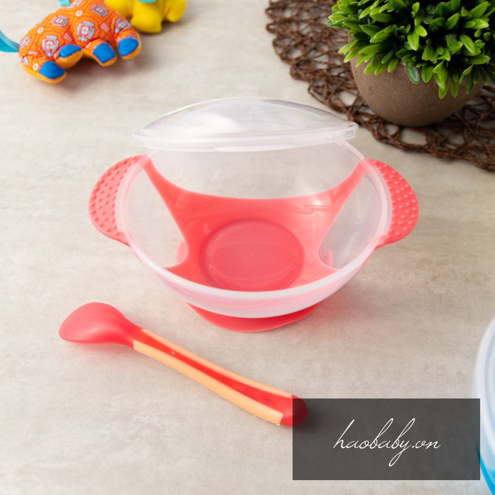 [Haobaby Shop] Bộ chén chống trượt báo nóng cho bé