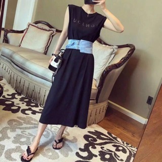 Váy phông suông đai jeans