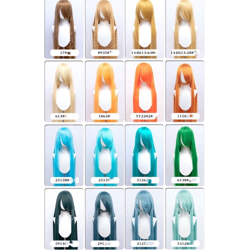 Tóc giả cosplay 100cm lưới hoa đủ màu tổng hợp