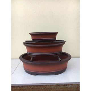 Chậu bonsai oval đất nung gốm bát tràng 1 size bm-71 -re2