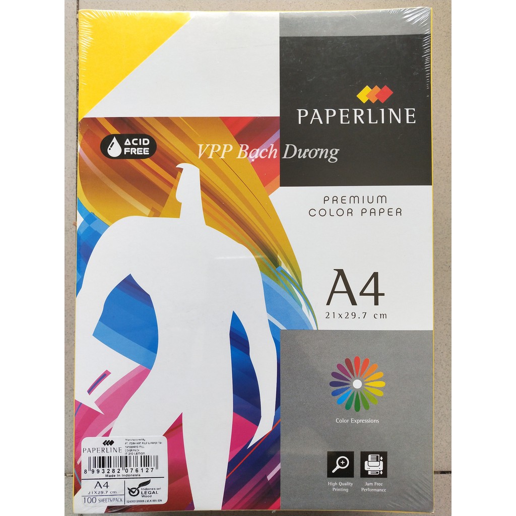 Giấy Paperline A4 - 100 tờ - Giấy bìa màu paperline a4 - Giấy bìa cứng màu 180gsm