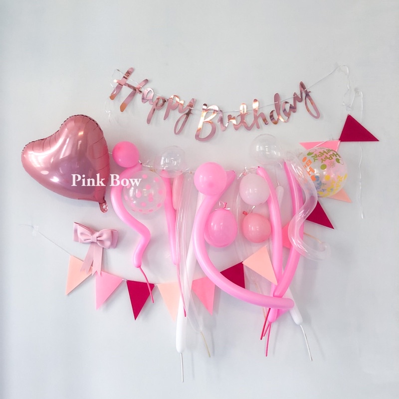 Combo SET Bộ bong bóng Dài/Ngắn/Xoắn/Tròn Đủ và dây cột trang trí sinh nhật, tiệc tùng, thôi nôi, đám hỏi cưới