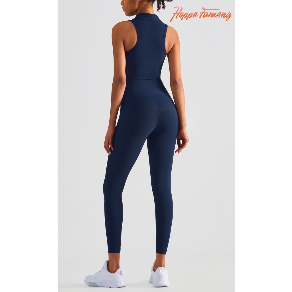 Set trang phục Hoppe Fumeng cho nữ gồm áo không tay có đệm mút nâng ngực và quần legging lưng cao