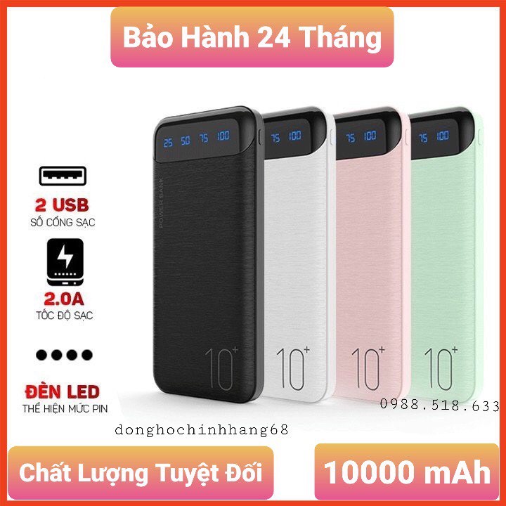 SẠC DỰ PHÒNG TÍCH HỢP MÀN HÌNH LED PIN DỰ PHÒNG DUNG LƯỢNG 10000MAH RM WK-161