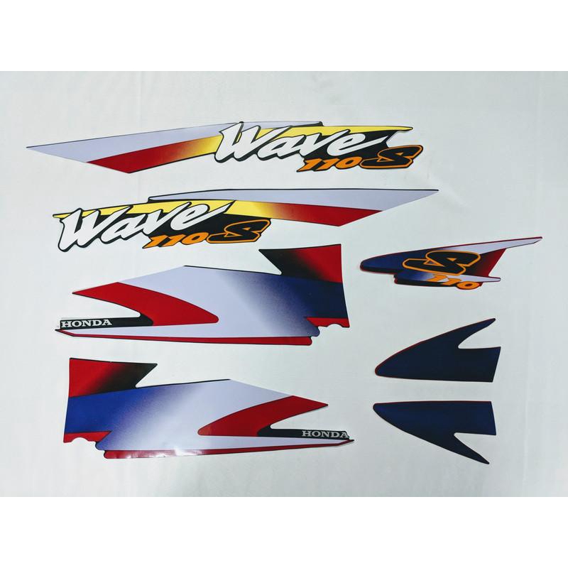 Tem trang trí xe máy Wave S110 THÁI, Tem ZIN 3 lớp ( ĐỎ ĐEN )