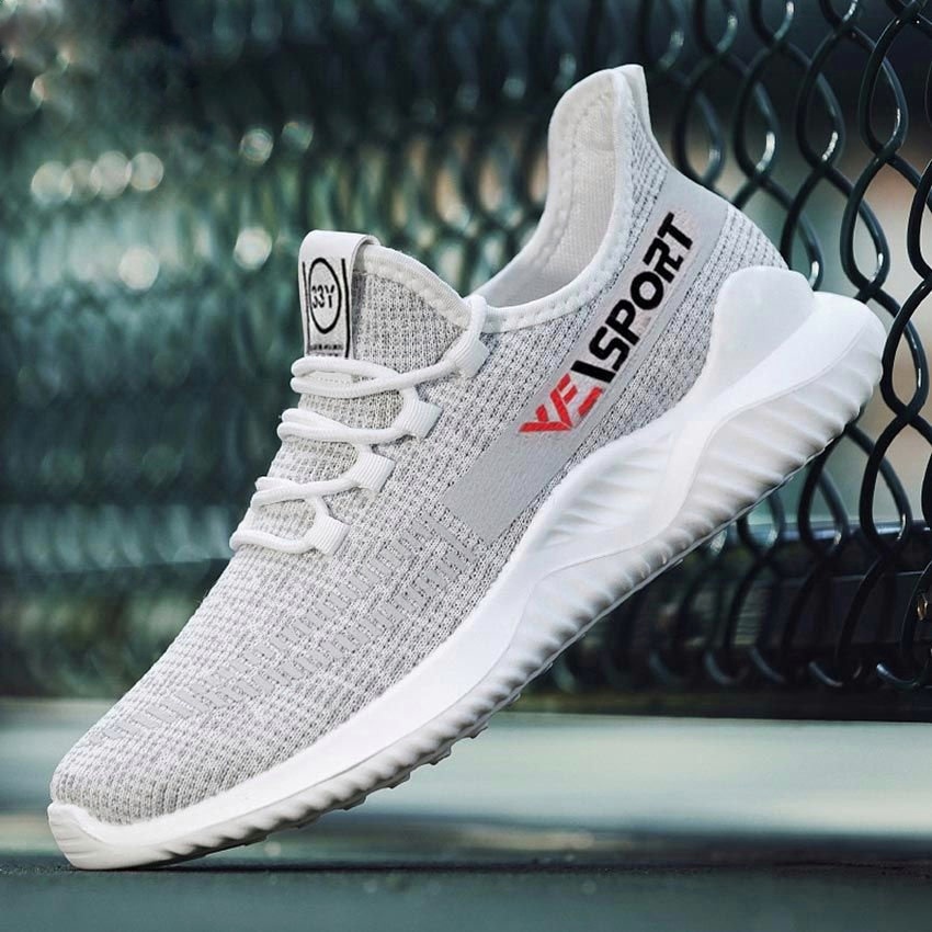 Giày thể thao sneaker nam HUTA GS061 màu xám, vải thoáng khí, đế cao su đi êm