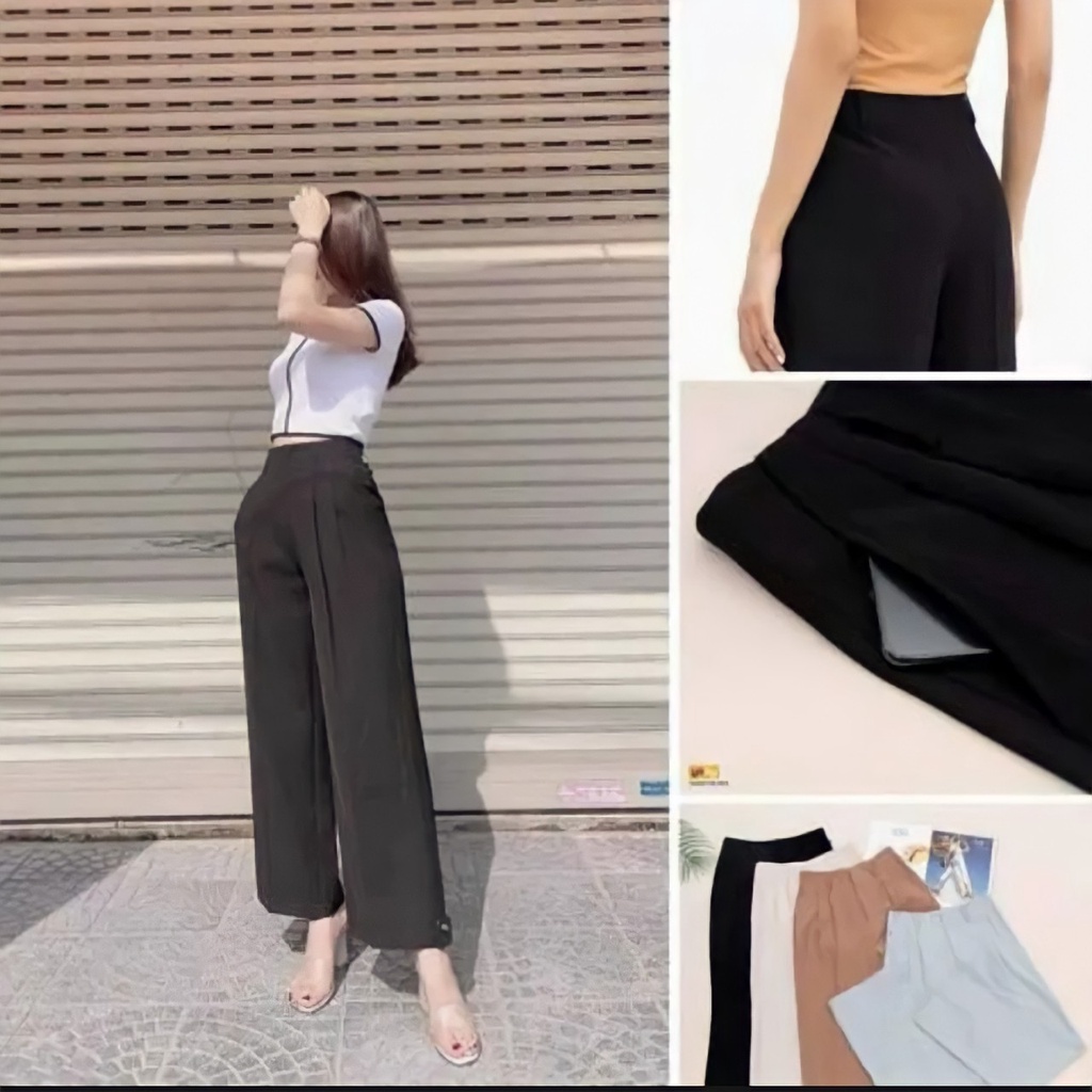 Quần ống xuông nữ TK FASHION vải rubi cạp liền 2 cúc co giãn kiểu mềm mại M108