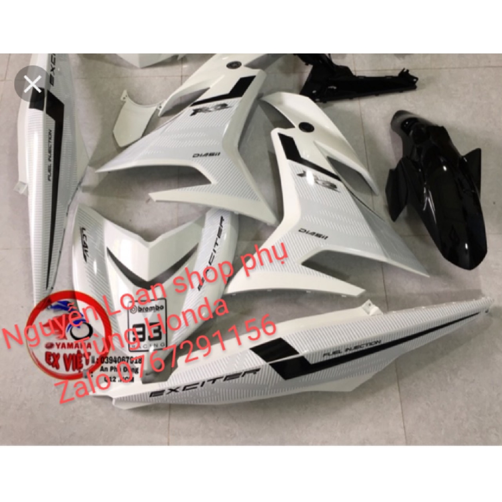 YAMAHA - DÀN ÁO CHO XE EXCITER 135 MÀU TRẮNG ĐEN DÀN MÀU 11 MÓN HÀNG ZIN CHÍNH HÃNG ,CÓ ĐỦ MÀU