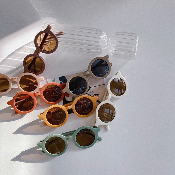 Mắt Kính Râm Tròn Trơn Dễ Thương Cho Bé Trai Và Bé Gái Nhiều Màu Sắc