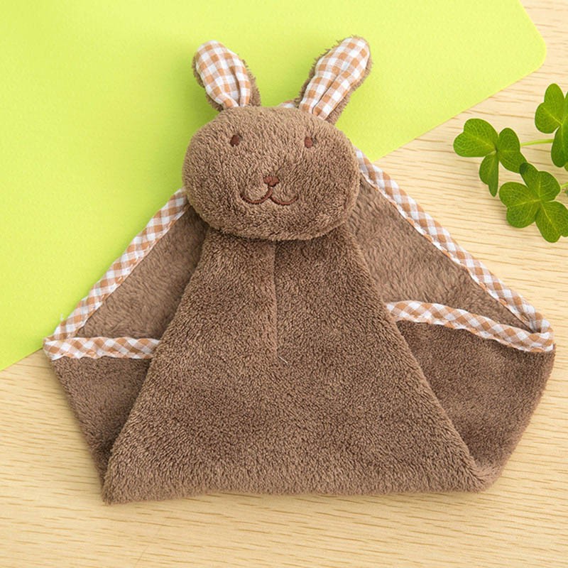 Khăn Lau Tay Lông Mềm Mại Hình Thỏ Dễ Thương Cho Bé