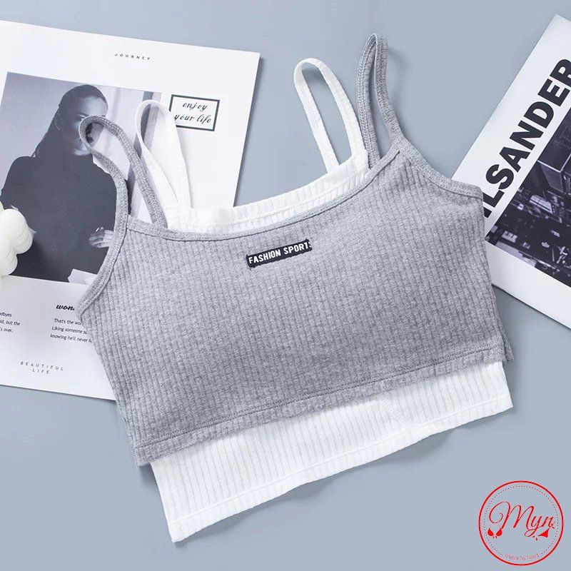 ÁO HAI DÂY CROPTOP PHỐI MÀU CÁ TÍNH FASHION SPORTS