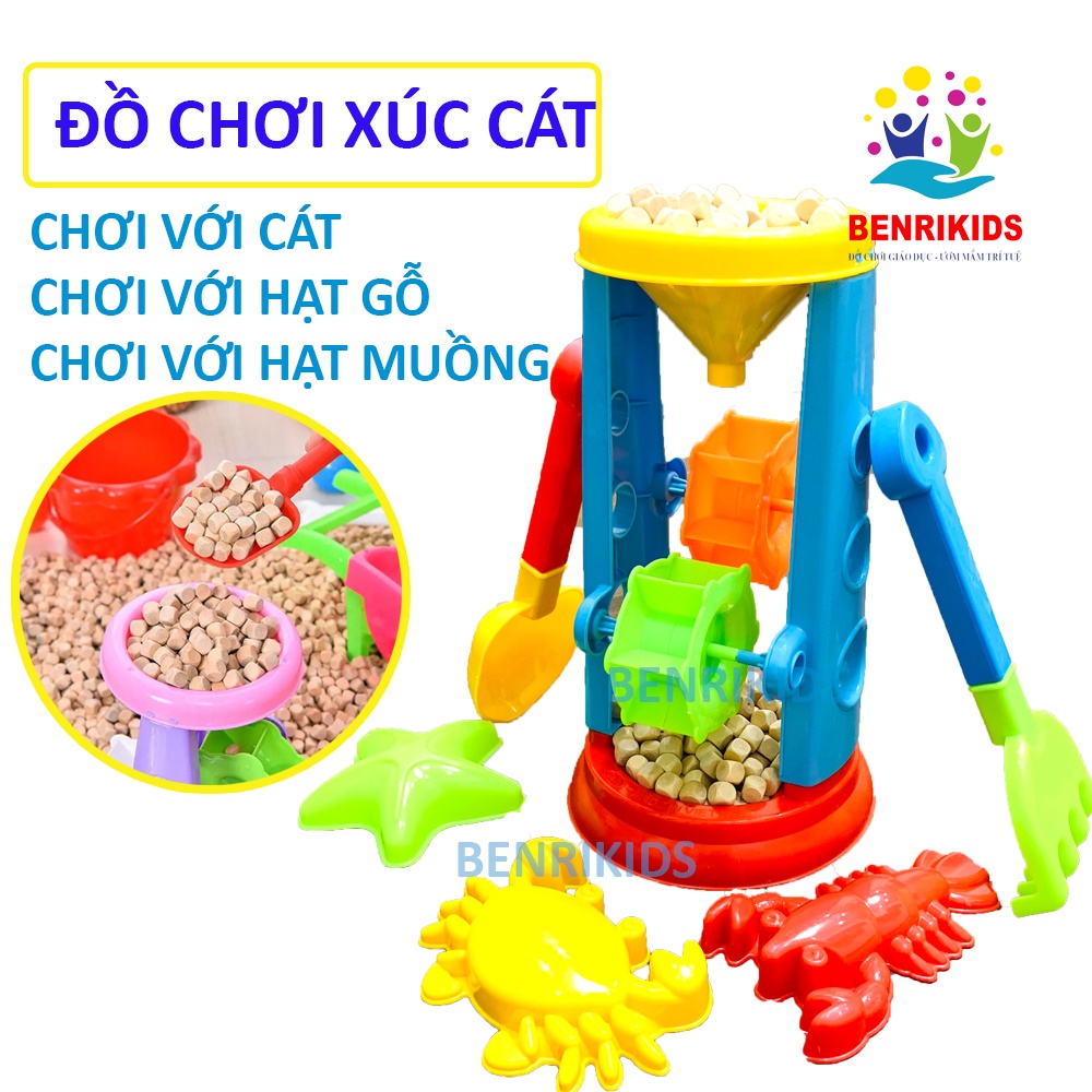 Đồ Chơi Xúc Cát Chơi Được Với Hạt Gỗ, Hạt Muồng Có Đầy Đủ Phụ Kiện Cho Bé Chơi Trong Nhà Ngoài Sân