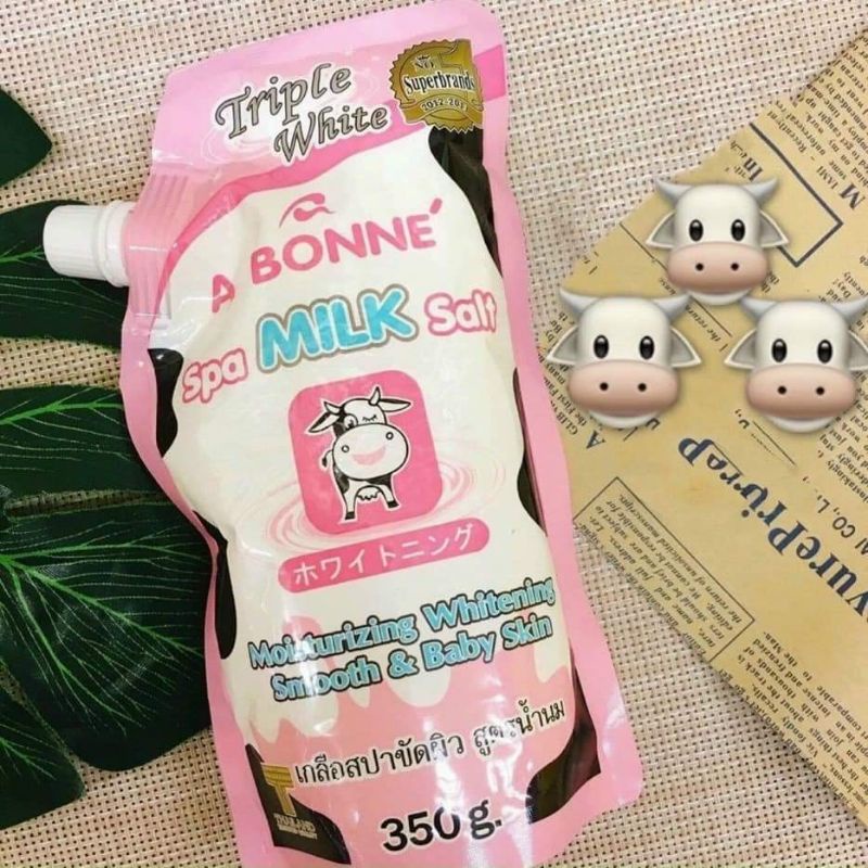 Muối tắm sửa bò SPA Milk, Tẩy da chêt muối bòThai Lan 350g, Tẩy tế bào chêt body và mặt muối bò.