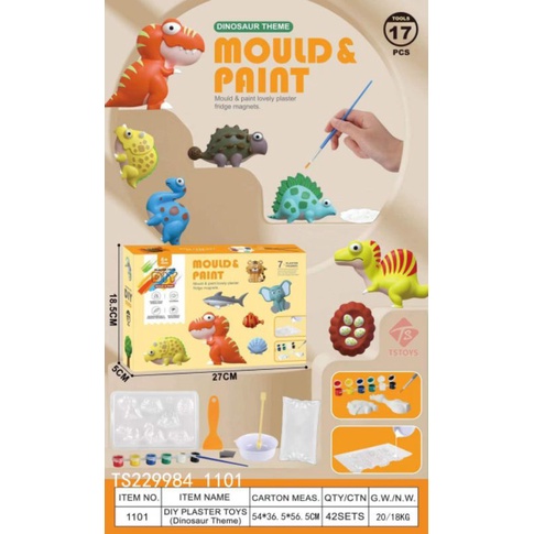 Bộ đồ chơi hoạt động Stem làm tượng từ bột thạch cao tại nhà