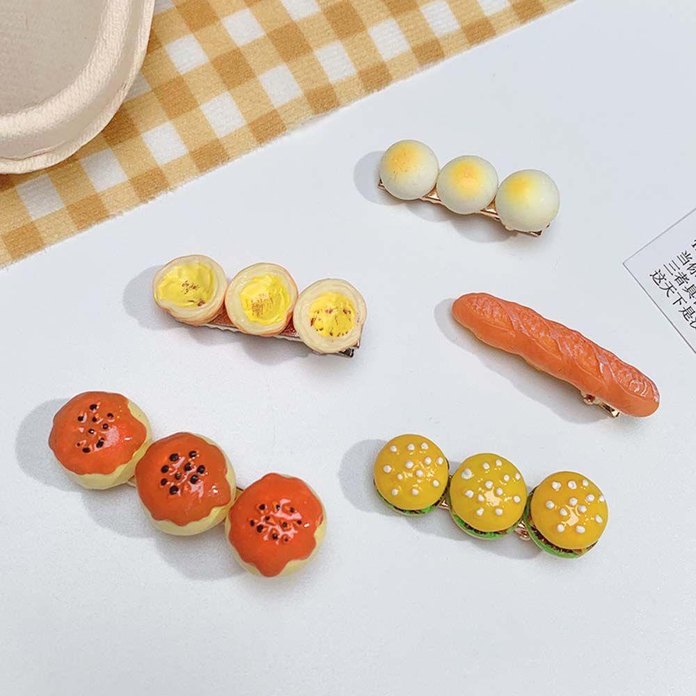 Kẹp Tóc Hình Bánh Trứng Hamburger Dễ Thương Cho Bé Gái