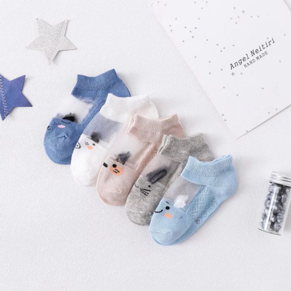 Set 5 Đôi Tất Phối Lưới Xuất Hàn Cho Bé Trai Và Gái Hàng Mẫu Mới HOT 2021 T2