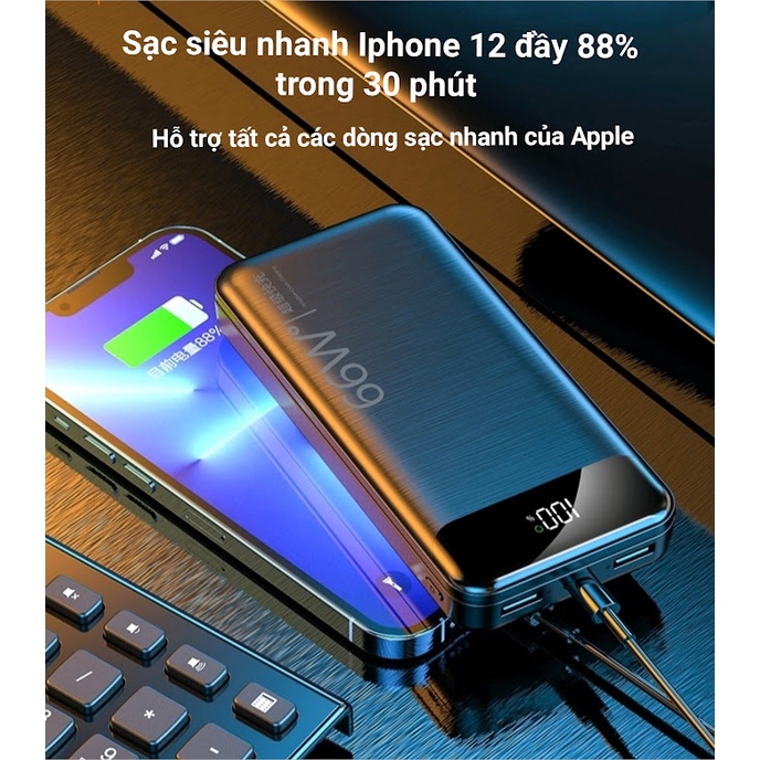 Pin Sạc Dự Phòng HTY-09 20000 mAh Sạc Siêu Nhanh 66W Sạc Nhanh 2 Chiều