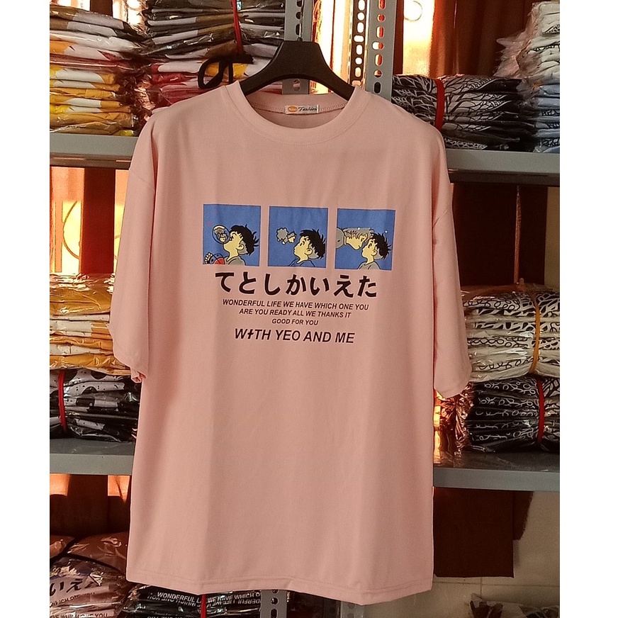 Áo thun nam nữ form rộng tay lỡ, Áo phông unisex in chữ With You and Me, chất liệu thun Cotton co giãn
