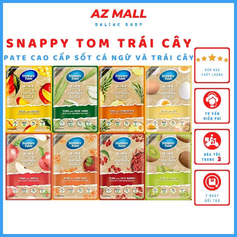 SNAPPY TOM pate cho mèo cao cấp sốt Cá Ngừ và Trái Cây gói 70g